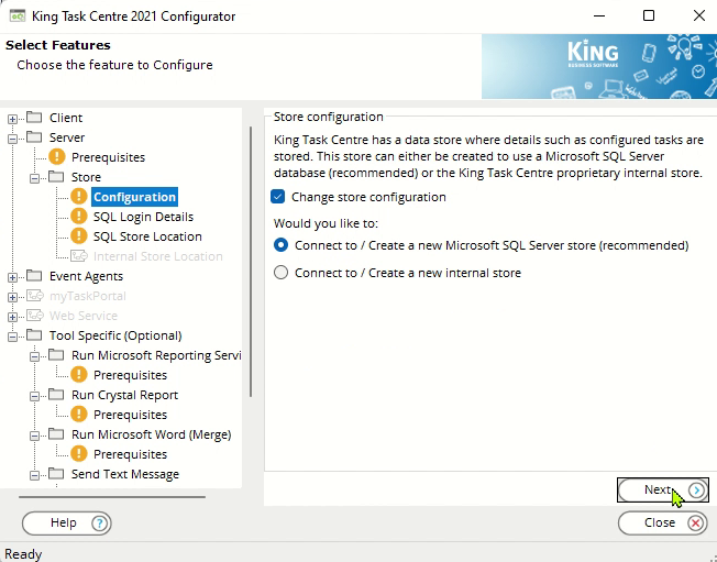 change store configuration