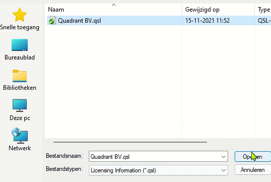 qsl bestand selecteren