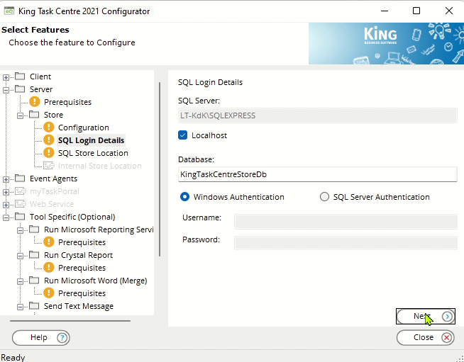 sql login details