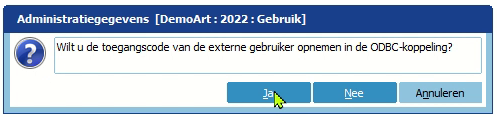toegangscode opnemen in de ODBC